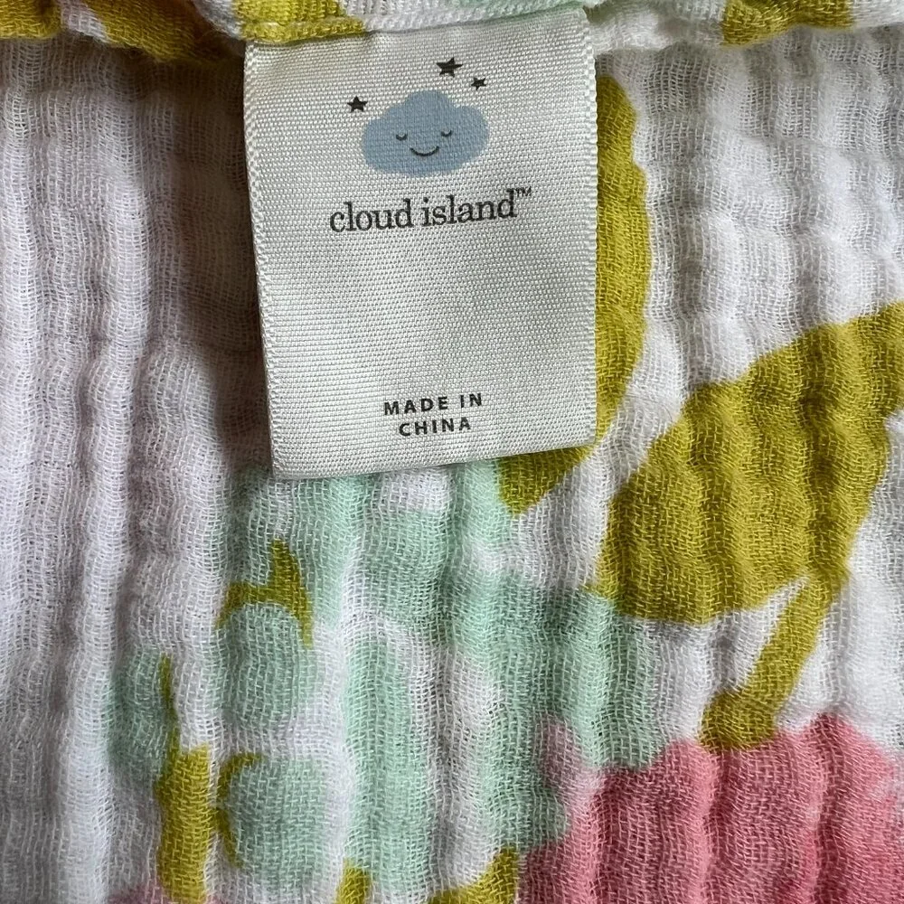 Cloud Island Muslin Cotton Baby Blanket Swaddle Spring Flowers Easter‎